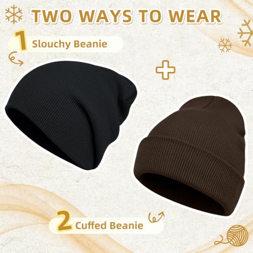 Image of ZOORON Beanie for Men Women Slouchy Winter Beanie Hats Cuffed Skull Caps