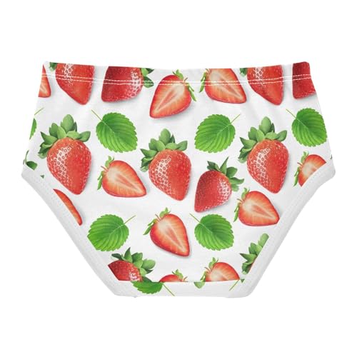 Strawberries Green Leaves White Girls Underwear Toddlers 2t Cotton Cute Panties Girl Animal Briefs Kids Undies2