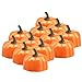 Anpress 12 Pcs Orange Pumpkin Tealights 3D Pumpkin Flameless Candle Light Battery Operated LED Tea Lights for Halloween Christmas Festival Wedding Theme Party, 1.9"x1.7", Warm White Flickering