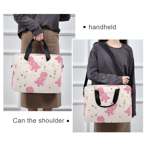 Bolsa maletín para laptop rosa diseño dinosaurio 13-15.6" miniatura 2