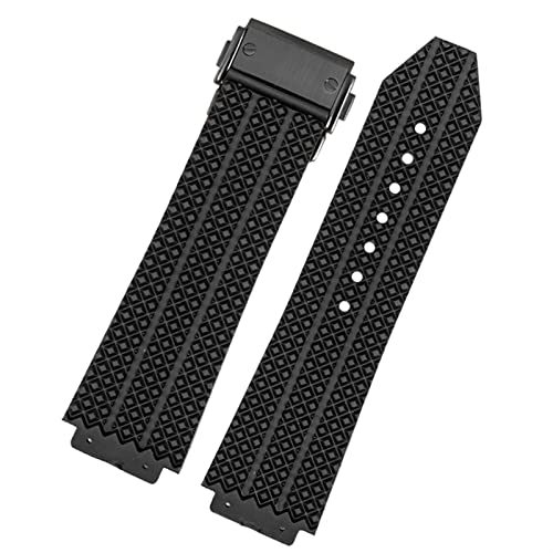 Bracelet en silicone pour Hublot Big Bang dimensions 26mm x 19mm étanche noir