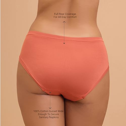 Image of NYKD (NYP383 Super Soft Modal Hipster Panty for Women | Medium Rise & Medium Coverage | Anti-Chafing, Rash-Free Comfort with Super Soft Elastic | All-Day Wear