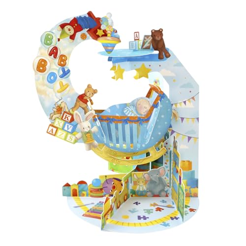 SANTORO Pendule, Carte De Vœux Pop-Up 3D – Bébé Garçon – Pour Nouveau Bébé Garçon,...