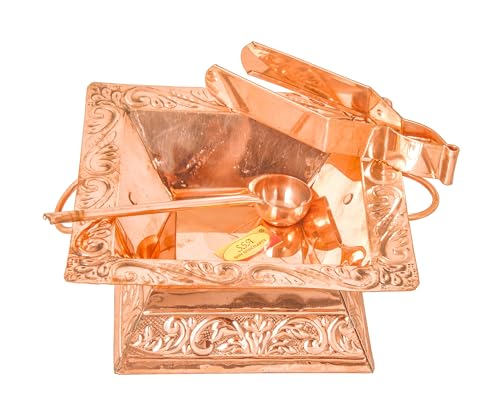 Shiv Shakti Arts Pure Copper Hawan Kund Agnihotra Set with