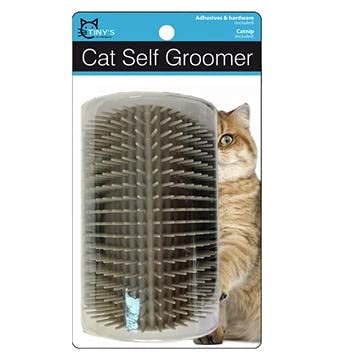 Image of Cat Self Groomer with Catnip Pouch,Cats Corner Massage Comb Grooming Brush Tool for Kitten Puppy