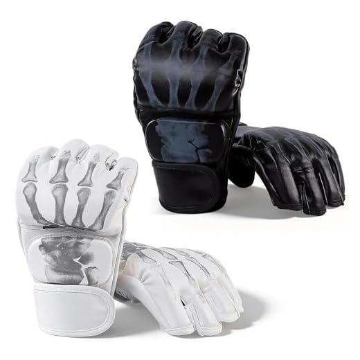 Generic 2 Pairs MMA Gloves Martial Arts Bag Gloves Boxing Fight Gloves Kickboxing Gloves for Sparring, Black and White