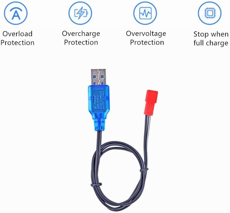 Miniatura 4 de Enchufe JST de batería de iones de litio de 3.7V 1500mAh para camiones RC QHX-557F Foam Blaster Toys 2 Pack con cargador USB