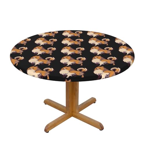 Nappe ronde dessin animé Poméranie imperméable lavable table 120 cm - 2