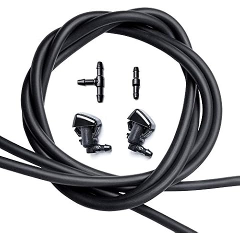 1.  Windshield Washer Nozzles Kit, Replacement for 08-12 Jeep Liberty, 06-10 Jeep Commander, 07-11 Dodge Nitro - OTUAYAUTO Washer Jet and Fluid Hose with Connector Cover
