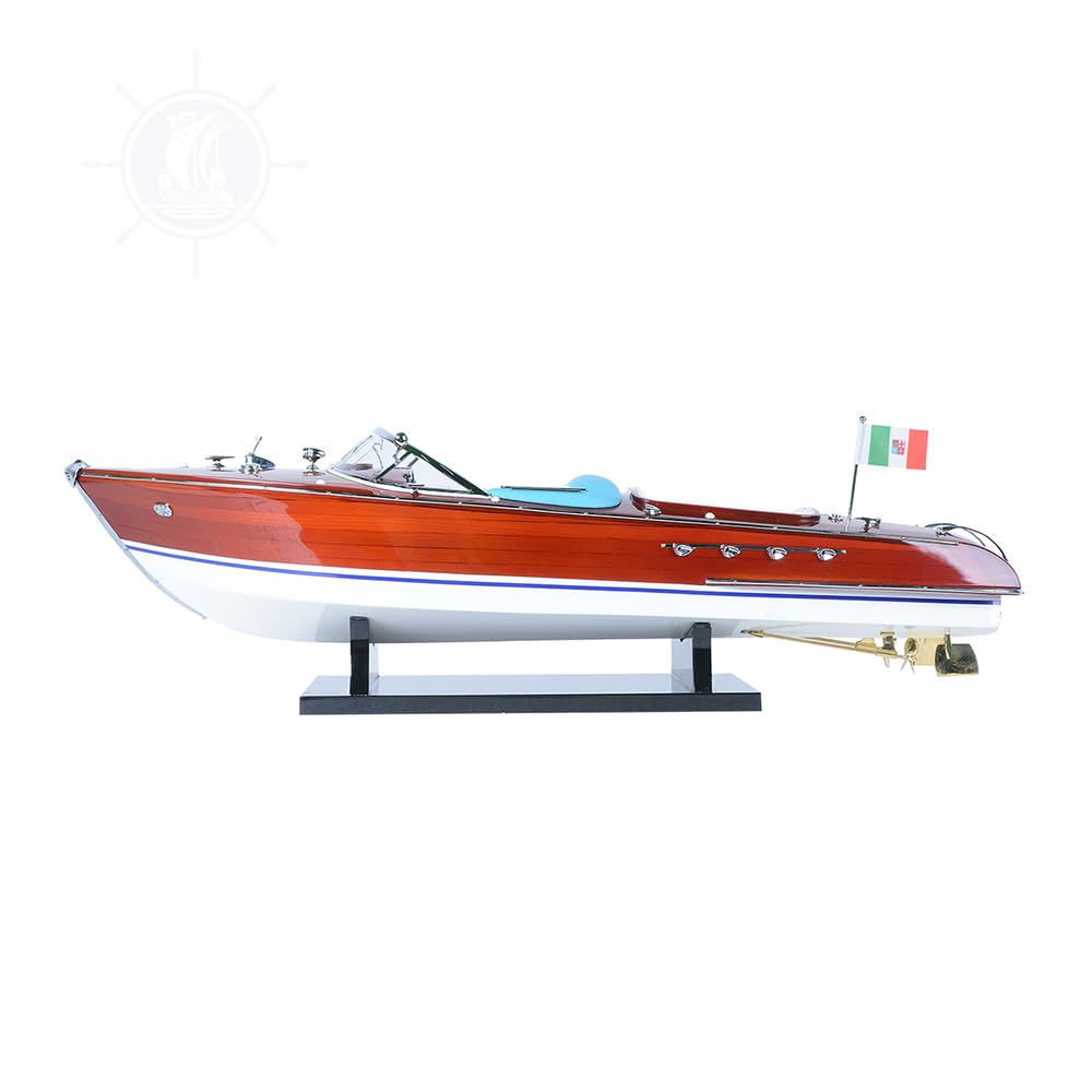 Old Modern Handicrafts Riva Aquarama Speedboat Model - Medium - Made from Premium Quantity Wood - 26.5L x 8.0W x 9.0H Inches