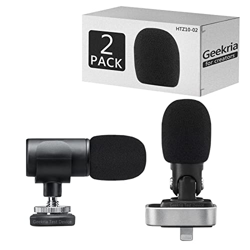 Geekria for Creators Foam Windscreen Compatible with Shure MV88, MV88+ Microphone Antipop Windshield, Mic Wind Cover, Sponge Foam Filter (Black / 2 Pack)
