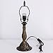 WERFACTORY Tiffany Table Lamp Base Replacement Only, Metal Zinc, Wide 6 Height 18 Inch, Fit for 8, 10, 12 Inch Tiffany Style Stained Glass Lampshade, Dark Bronze Finish, Push Switch On Cord
