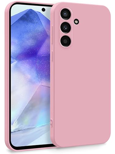 MyGadget Coque pour Samsung Galaxy A55 5G - Case TPU Souple & Soft [ Doublure Microfibre ] - Cover Protection Extra Fine & Légère - Rose Clair