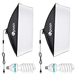 HPUSN Softbox Lighting Kit Professional Studio Photography Equipment for Portrait Product Fashion Photography (Bulb and Light Stand not Included)