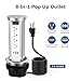 BTU Pop Up Outlet for Countertop, 4 Inch Hole Receptacle Power Strip with USB C & 4 AC Outlet, Pull Popup Outlet Recessed Power Socket with 10W Wireless Charger for Kitchen Conference Office