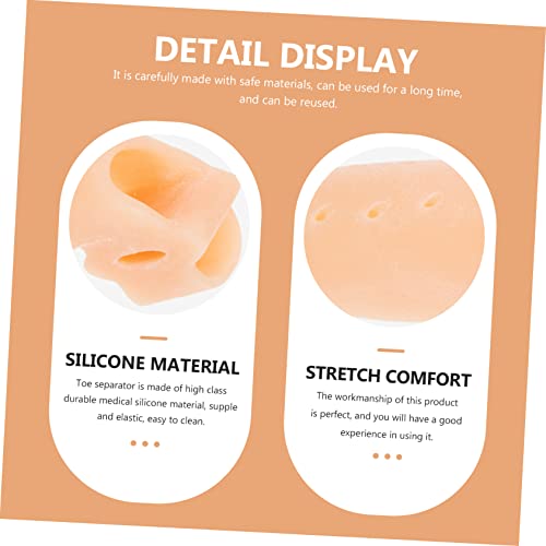 FOMIYES Silicone Toe Separator Foot Care Supplies for Bunion Relief Support Soft and Durable Toe Corrector for Men Women Reusable and Comfortable - Thumbnail 4