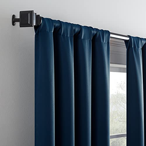 ECLIPSE Blackout Curtains for Bedroom-Darrell 37" x 63" Insulated Darkening Single Panel Rod Pocket Window Treatment Living Room, Indigo - Image 4
