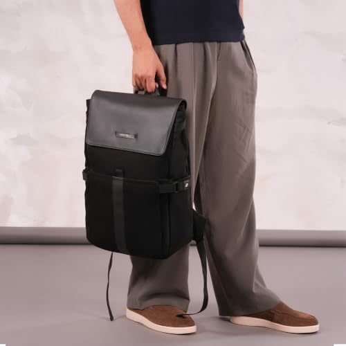 Image of Assembly Kairo 23L Laptop Backpack for Men Women 15.6 Inch Premium PU Leather Office Travel Bag with Tablet Compartment
