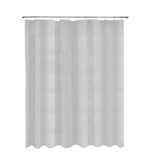 Kenney KN61150 Medium Weight 5 Gauge Embossed Waterproof PEVA Shower Curtain Liner with Rust-Resistant Metal Grommets for Bathroom, 70