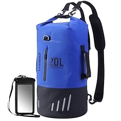 UZIRO Bolsa Estanca 20L, Mochila Impermeable para ...: MATERIALES DE ALTA CALIDAD: Fabricada con materiales de lona impermeable de PVC 500D industrial de alta calidad con capacidad para 20L. Diseñada para resistir arañazos, rasgaduras y pinchazos, esta bolsa estanca es tu compañera perfecta para aventura...