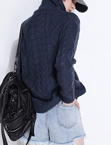 Wool Sweaters Women's Turtleneck Pullover Female Loose Long Sleeve Tops Winter Thick Knitted Jumper4