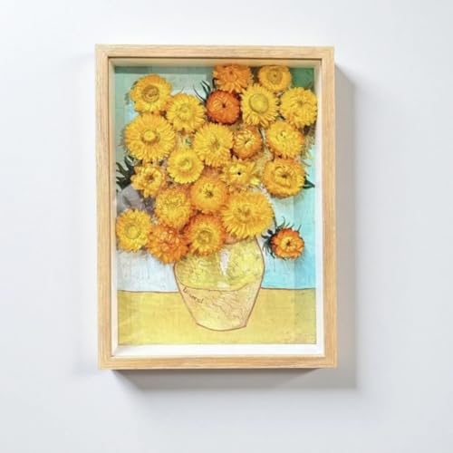 Cuadro decorativo Van Gogh girasol en marco de madera miniatura 1