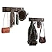 JOIN IRON Coat Hooks Wall Hanging for Coats Purses Backpack for Entryway,Set of 2 (Rustic Brown)