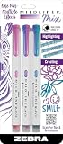 Zebra Pen Mildliner Mix Dual Colour Highlighter Marker Set, Chisel Tip, No Bleed Assorted Cool Colours, 3-Pack (77773)