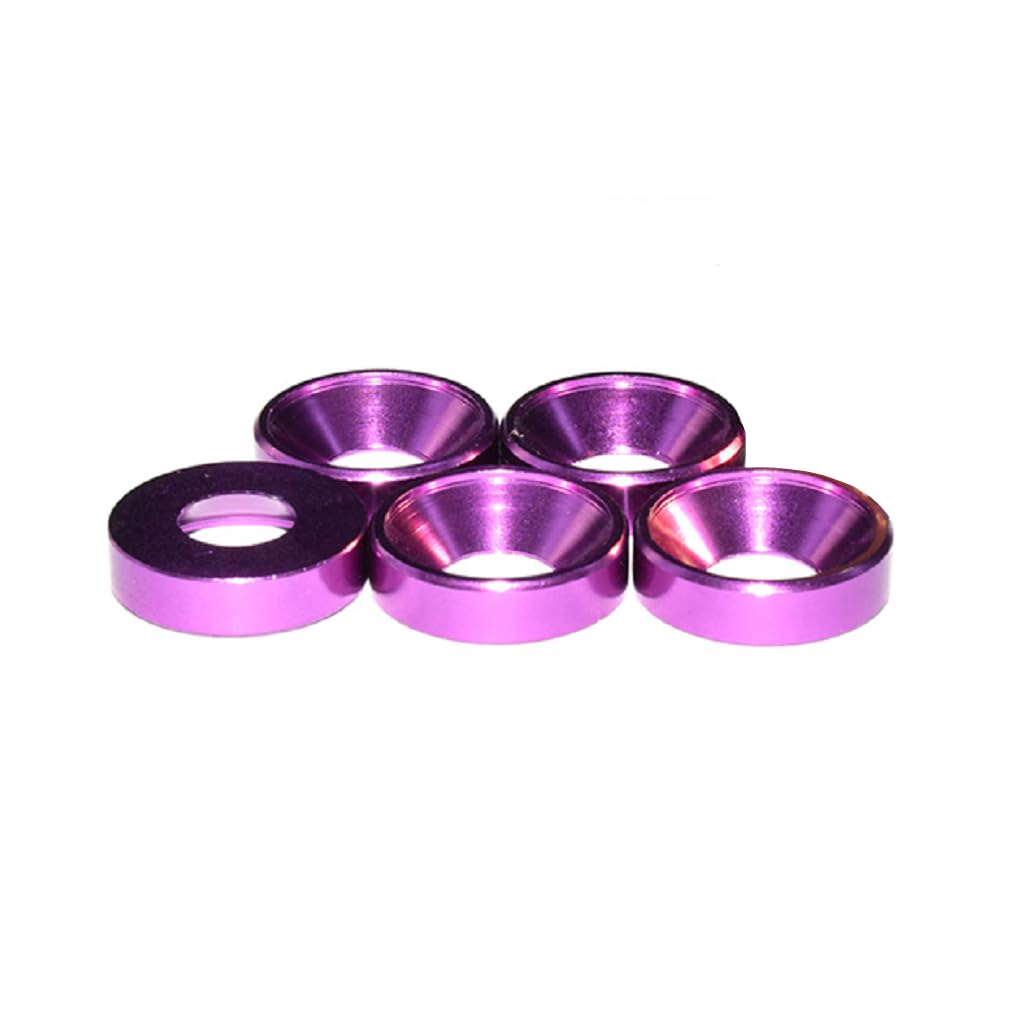 50pcs M2 Countersunk Washers Alloy Aluminum Screw Gaskets (Black)