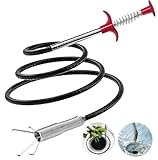 SHUOGUO Drain Snake,79 inch Flexible Grabber Claw Pick Up Reacher Tool,Drain Clog Remover - Gutter Cleaning Tools for Home Sink, Bathroom Tub,Drain, Toilet, Tight Spaces