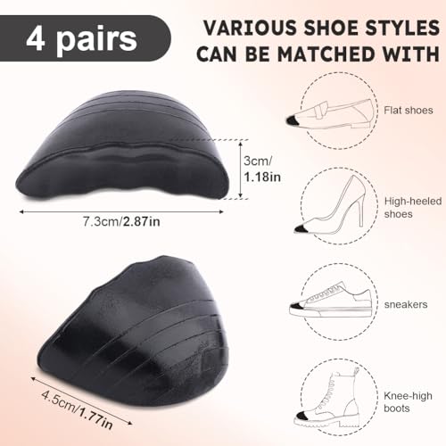 Image of Shoe Filler Insert, Black Shoe Inserts for Shoe Too Big Adjustable Toe Cushion Fillers Make Shoes Fit, Prevent Heel Sliping Shoe Inserts for Sneakers High Heels Flats Boots (Size:4 Pairs)