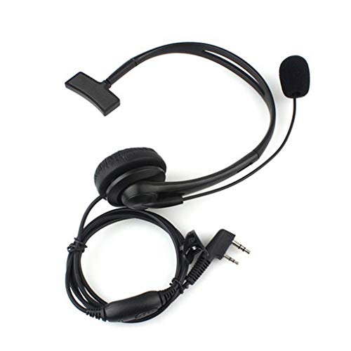 fgghfgrtgtg Negro 2 Pin Ptt Mic Headset para Kenwood Radio Quansheng Puxing Wouxun Hyt Cover