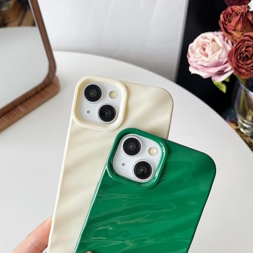 Coque iPhone 15 rouge vin chic vague douce effet ondulations d'eau