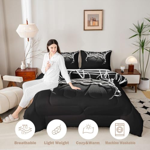 Image of Feelyou 3D Basketball Comforter Set King Size Ball Pattern Bedding Set for Kids Boys Girls Sports Theme Duvet Quilt Bedroom Decor Microfiber 3 Pcs with 2 Pillow Cases