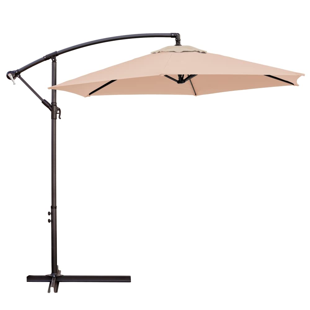 Lola Home Parasol excéntrico de Aluminio con ventilación para jardín de 270 cm