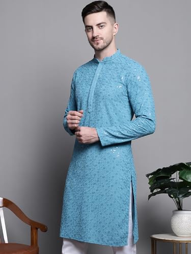 Mens Indian Traditional Cotton Kurta Sets, Men Kurta Set Indian Wedding Dress (A-117)3