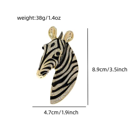 Image of Zebra Head Brooch Pins for Women, African Zebra Brooch Pin, Cute Zebra Animal Brooch Lapel Pin, Bohemian Horse Head Brooches Pins for Women Hat Bag Suit Dress Accessories Jewelry