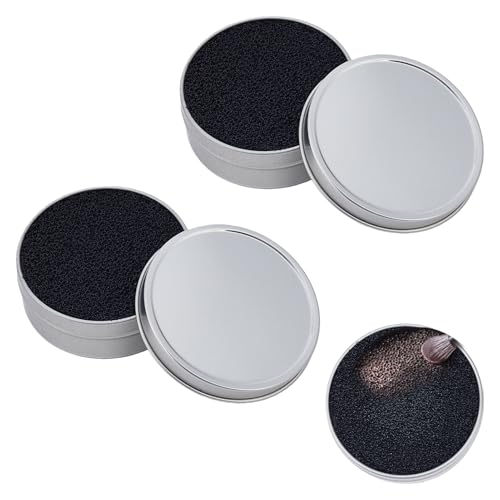 NICENEEDED Juego de Limpiador de Brochas de Maquillaje (8 Unidad), 2 Limpiador de Brochas de Maquillaje con 6 esponjas de Repuesto