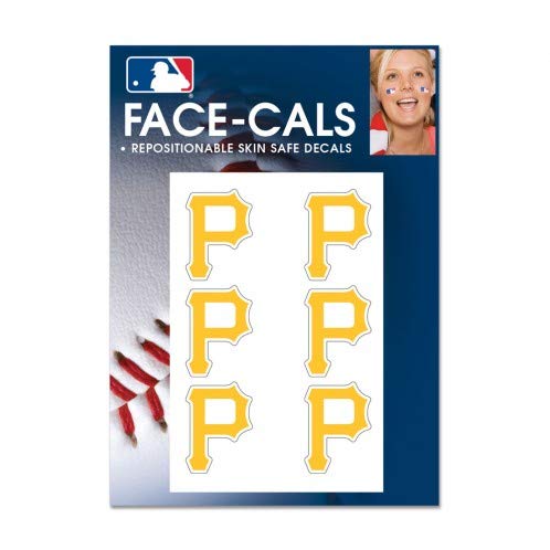 MLB Pittsburgh Pirates Face Tattoos, Team Colors, One Size