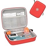 Klawdsky Hard Travel Case for Asthma Inhaler, Inhaler Spacer Case for Kids and Adults, Masks, Red (Bag Only)