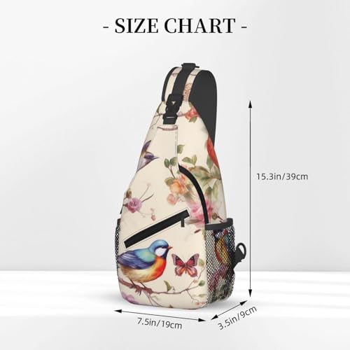 Bolso Crossbody con diseño de pájaros y mariposas miniatura 3