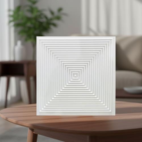 Image of Kayra Decor 3D PVC Wall Panels for Bedroom & Living Room | Line Design |White Color | 19.7 x 19.7 Inch | Pack of 18 | 48.42 Sq Ft
