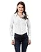 Produktbild Vincenzo Boretti Damen Bluse tailliert 100% Baumwolle bügelfrei Langarm Hemdbluse elegant festlich Kent-Kragen auch für Business und unter Pullover weiß 42