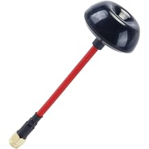 Black 82mm RC FPV 5.8 GHz Flexible Circular Polarised Antenna Skew Planar Wheel Design Hard Case Housing RHCP Red Wire  black