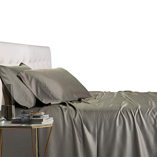 Royal Tradition Viscose from Bamboo Bed Sheets, Split-King, Solid Grey, Super Soft and Cool 5PC Sheet Set by Royal Tradition - Used condition - US$79.49