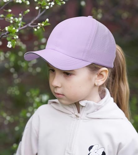 Baoplaykids Girls Baseball Hat Criss Cross Ponytail Hats For Girls Adjustable Kids Baseball Cap Ponycap Outdoor Summer Sports Hats Age 7-12 Purple thumb #1