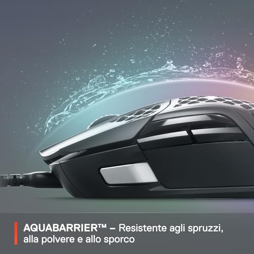 Aerox 5 - Mouse da gaming RGB con guscio forato - Design ultraleggero e resistente all'acqua - Sensore ottico TrueMove Air da 18K DPI - Mouse gaming - Immagine 4