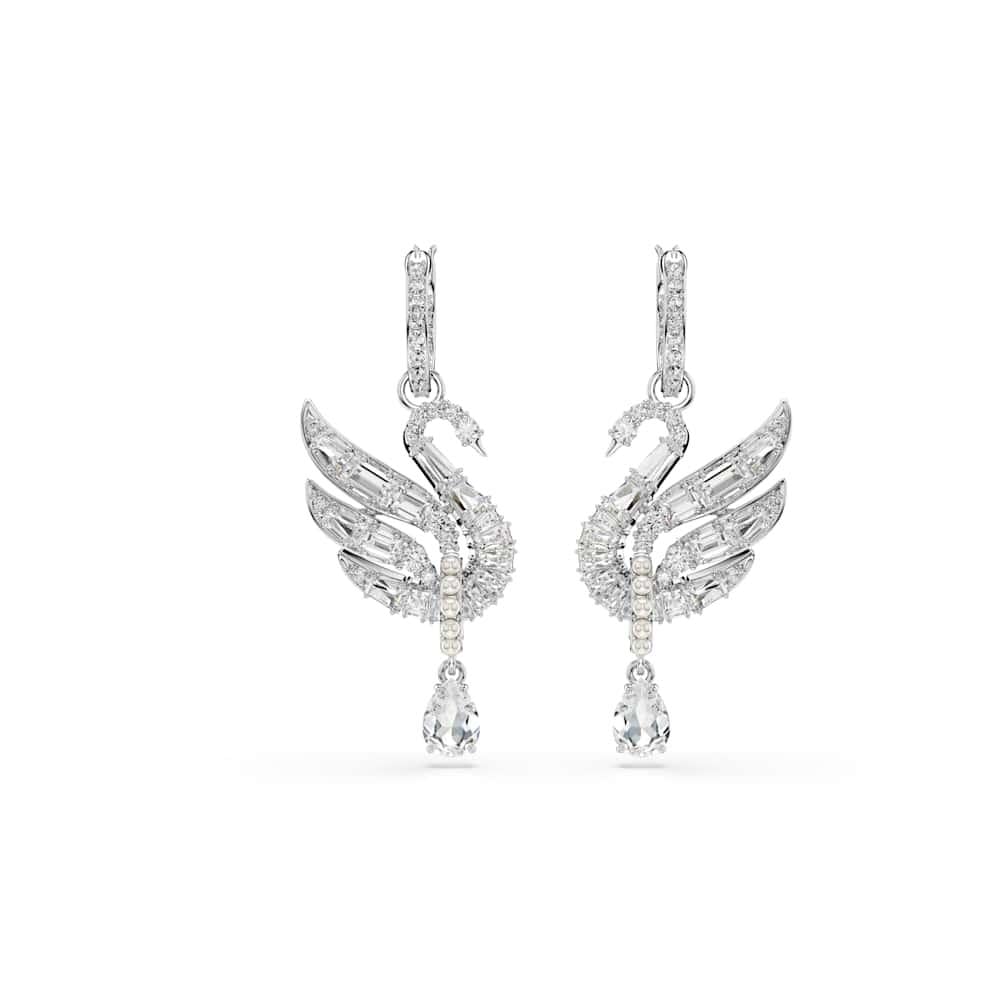 Swarovski Swan Collezione, blanc, plaqué rhodium
