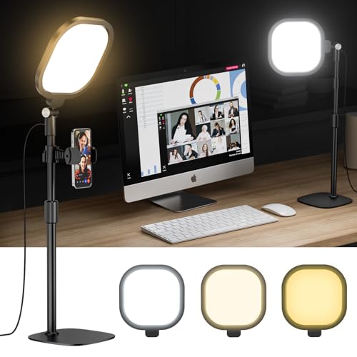 『LitONES新登場』リングライト 女優ライト 卓上 撮影用ライト 面発光 眩しくない 配信用ライト 自然光 撮影ライト デスク web会議ライト オンライン会議ライト 面接 zoomライト 30段階調光 高演色高輝度LED スマホスタンド付きライト 360°回転 USB給電 金属台座 安定性良い 撮影照明/webカメラ/メイク/ビデオ/読書/TikTok・Ins・Twitch・Youtube