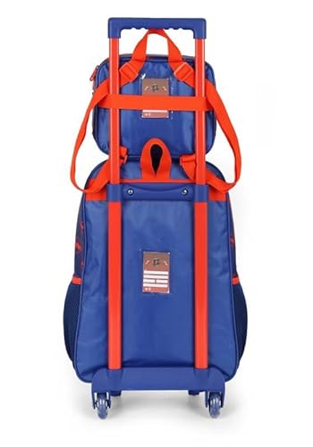 Kit Mochila Carrinho Luxcel+Lancheira Flash Azul Ic41212fm